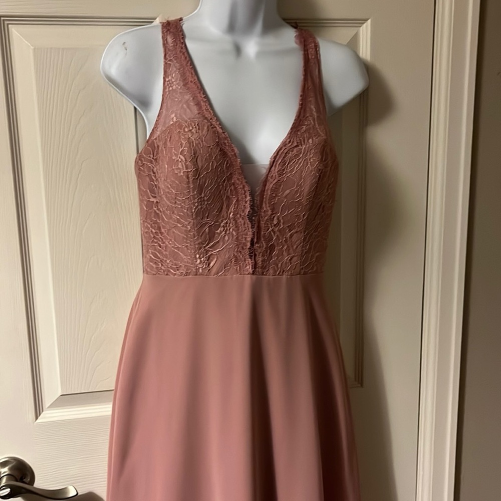 Azazie size 4 blush bridesmaid dress